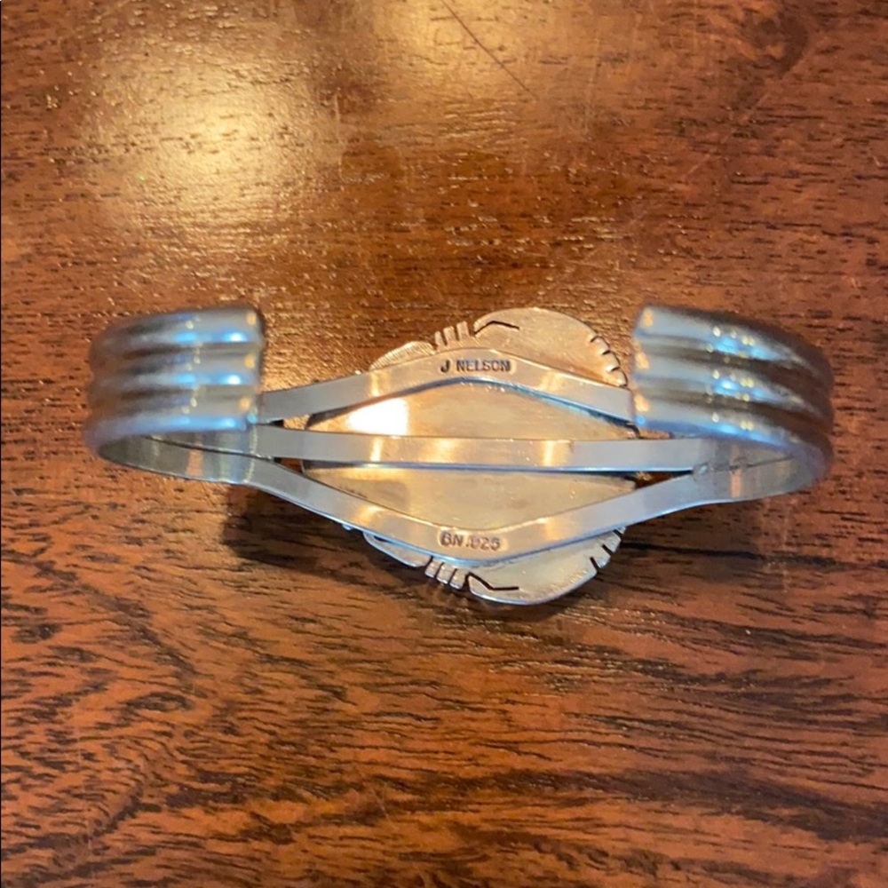 J Nelson Turquoise & Silver Cuff Bracelet - Picture 7 of 9